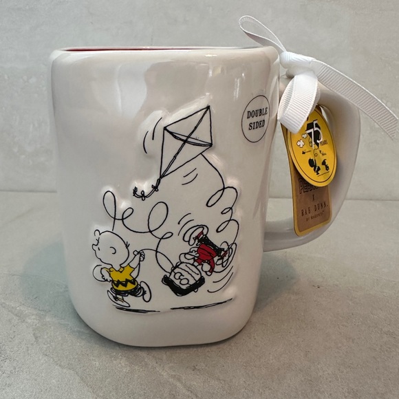 Rae Dunn Other - Peanuts Rae Dunn Charlie Brown & Marcie Kite Flying 75 Years 18 oz Mug